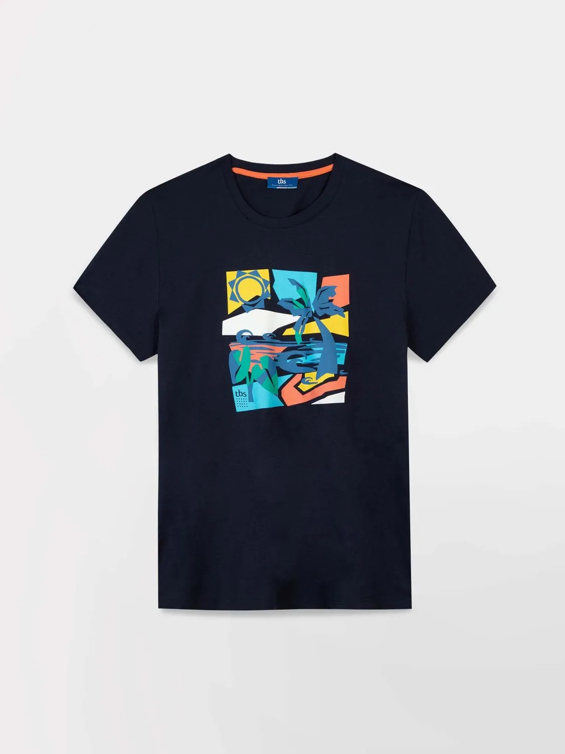 Tee Shirt Homme Print Coloré Coton Biologique Marine tbs
