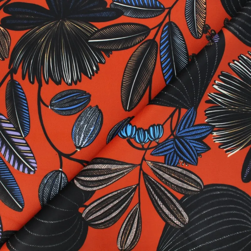 Tissu velours ras Thevenon Orphée - orange