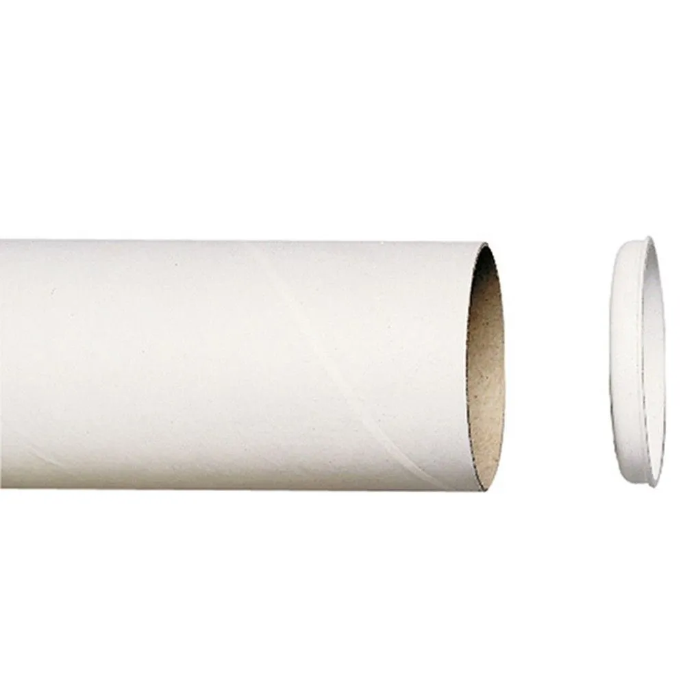 Tube blanc à bouchons plastiques 50x620mm