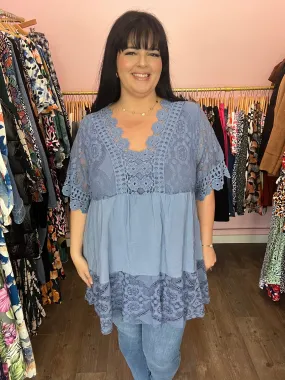 Tunique Bleue dentelle