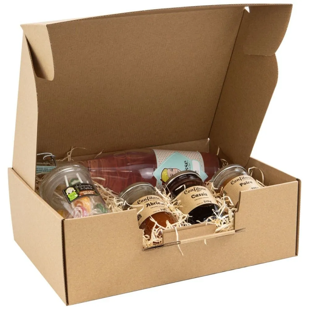 Valisette carton kraft 36,5x27x12cm en carton livre a plat