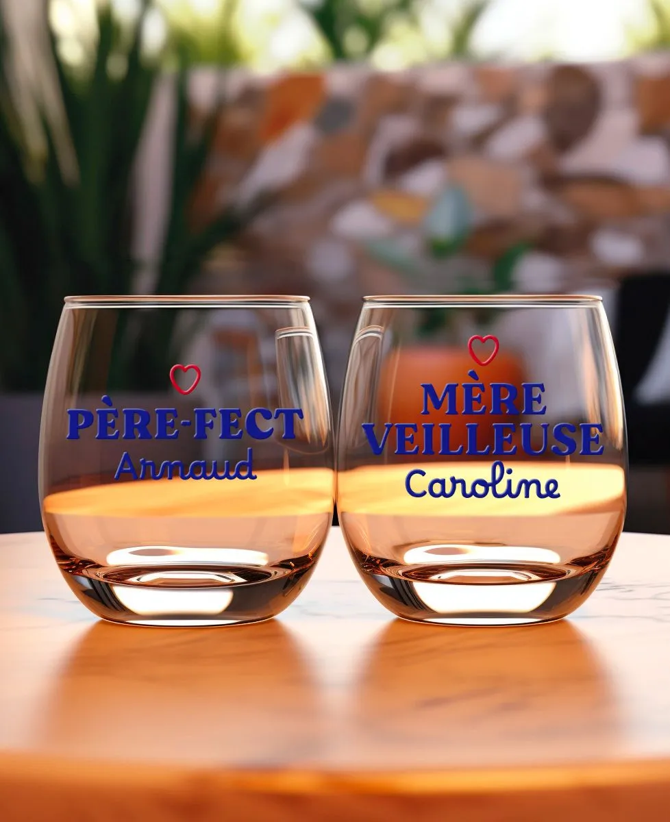 Verre à whisky Père-fect et prénom personnalisé