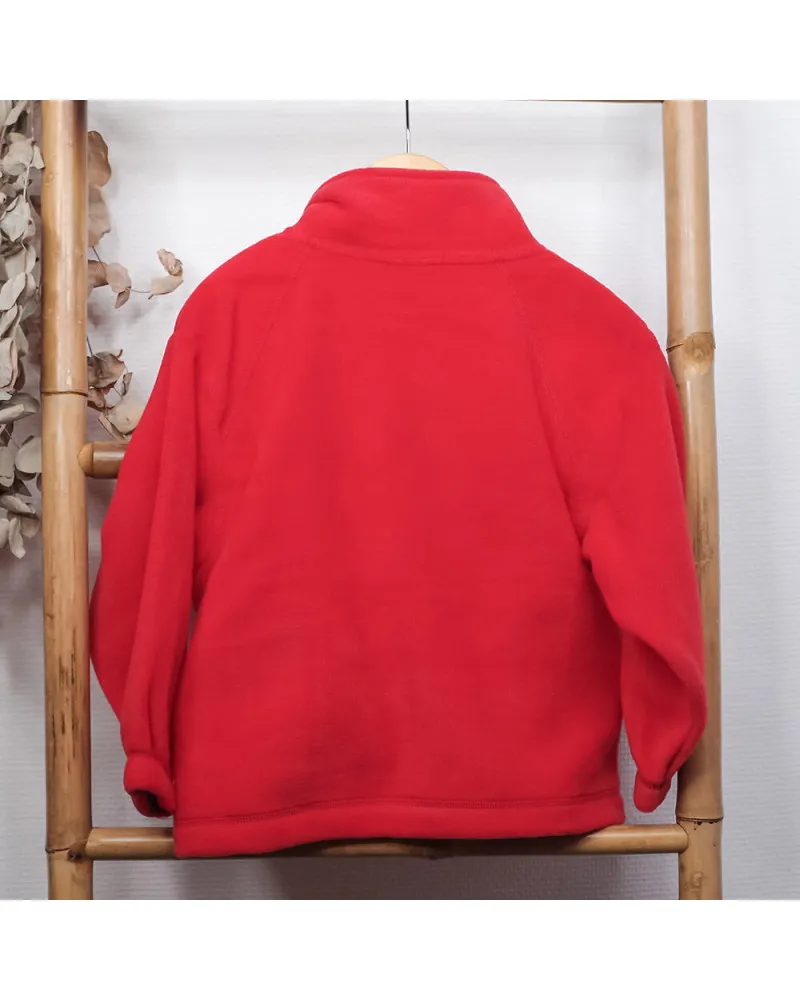 Veste polaire rouge enfant brodé prénom