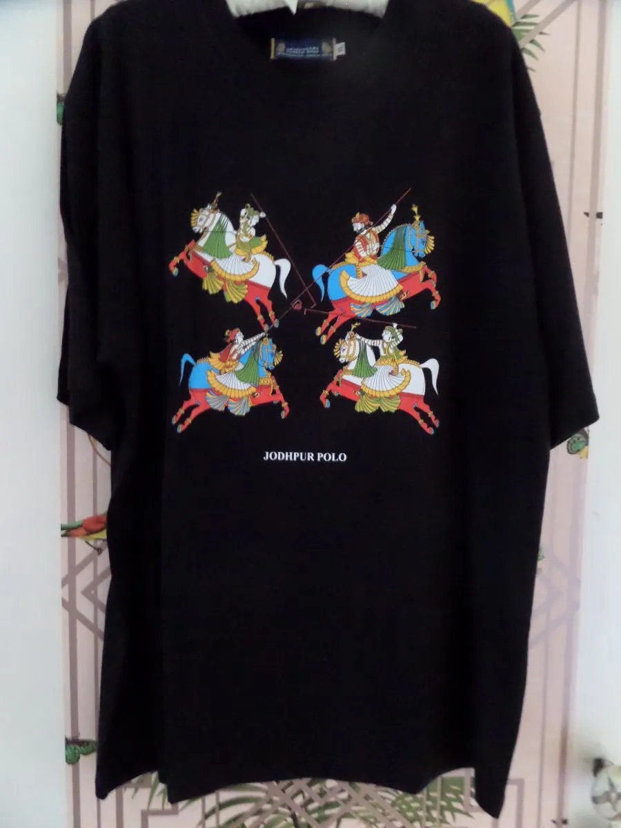Vintage NEUF T-shirts chevaux polo jodhpur museum shop india
